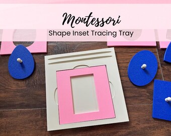 Montessori Shape Inset Tracing Tray | Affordable Montessori Homeschooling Materials | Ideal for Early Learning