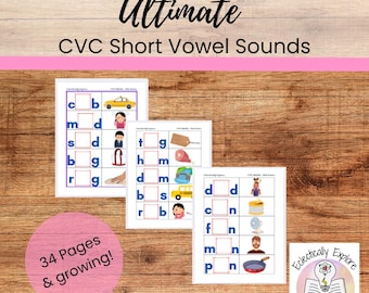 Ultimate CVC Short Vowel Sound | Montessori Pink Series | Phonics Printable | Science of Reading | Early Literacy for Homeschooling