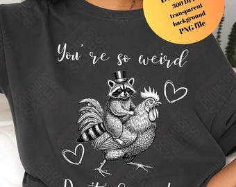 Retro Raccoon Valentine’s Day Png,  Raccoon Riding Png, Love Heart Animal, Trendy Vday Feral Raccoon Png, Cute Animal Sayings Funny shirt