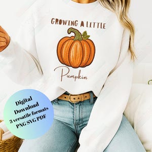 Fall Pregnancy Announcement PNG: Little Pumpkin On The Way (Digital Download)