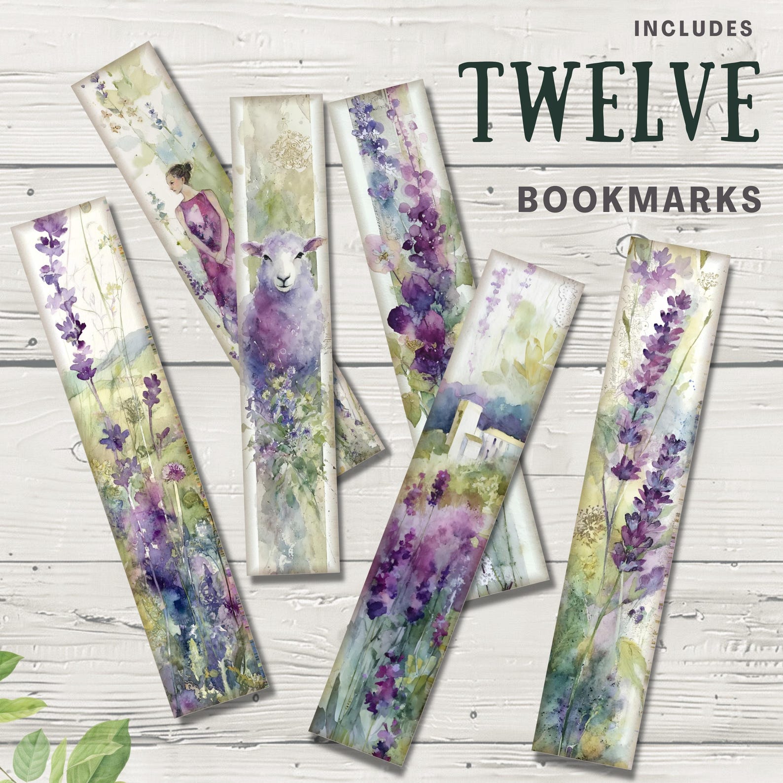 Lavender Farmhouse Printable Bookmarks, Junk Journal Digital Reader ...