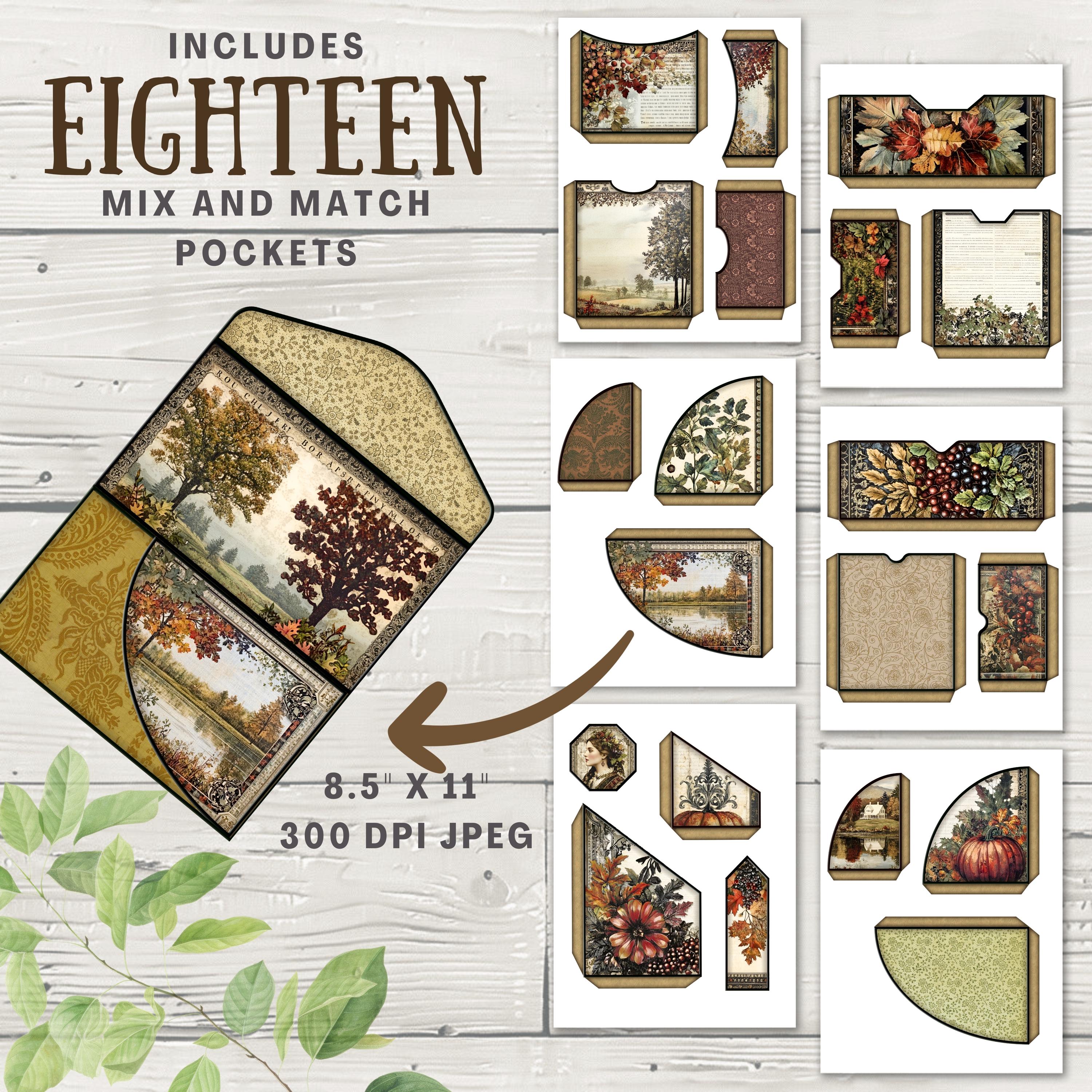 Medieval Autumn Junk Journal Folio Kit, 16 Digital Mix and Match Pages ...