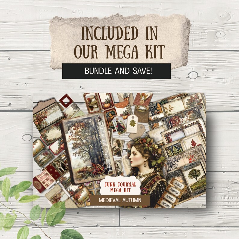 Medieval Autumn Junk Journal Folio Kit, 16 Digital Mix and Match Pages ...