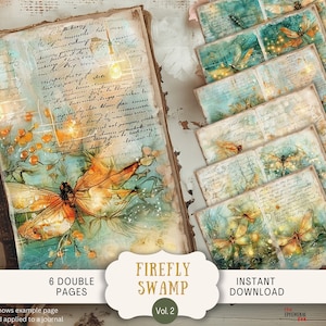 罫線入りサマーヴィンテージローズジャンクジャーナルページ6デジタル