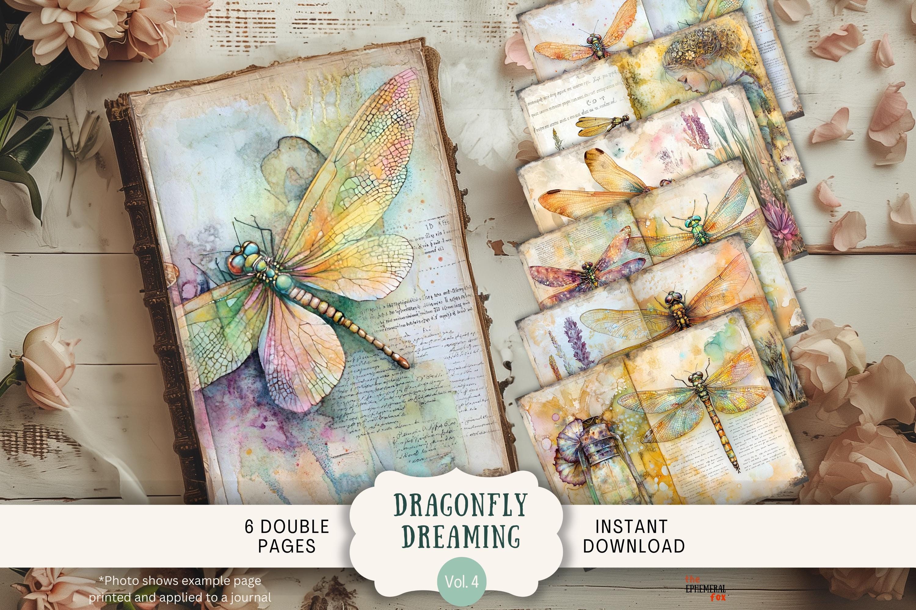 Dragonfly Dreaming BUNDLE Junk Journal Kit Printable Papers Tags ...