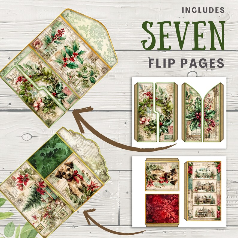 Christmas Letters Junk Journal Folio Kit, 16 Digital Mix and Match ...