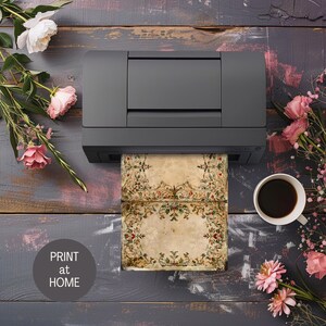 Florentine Holly Border Junk Journal Pages 6 Digital Scrapbook Papers ...