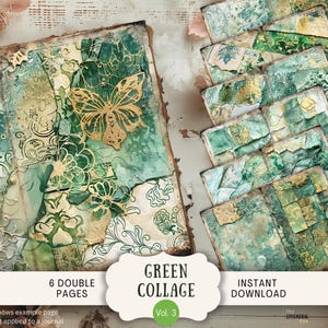 Collage en papier vert pour journal indésirable