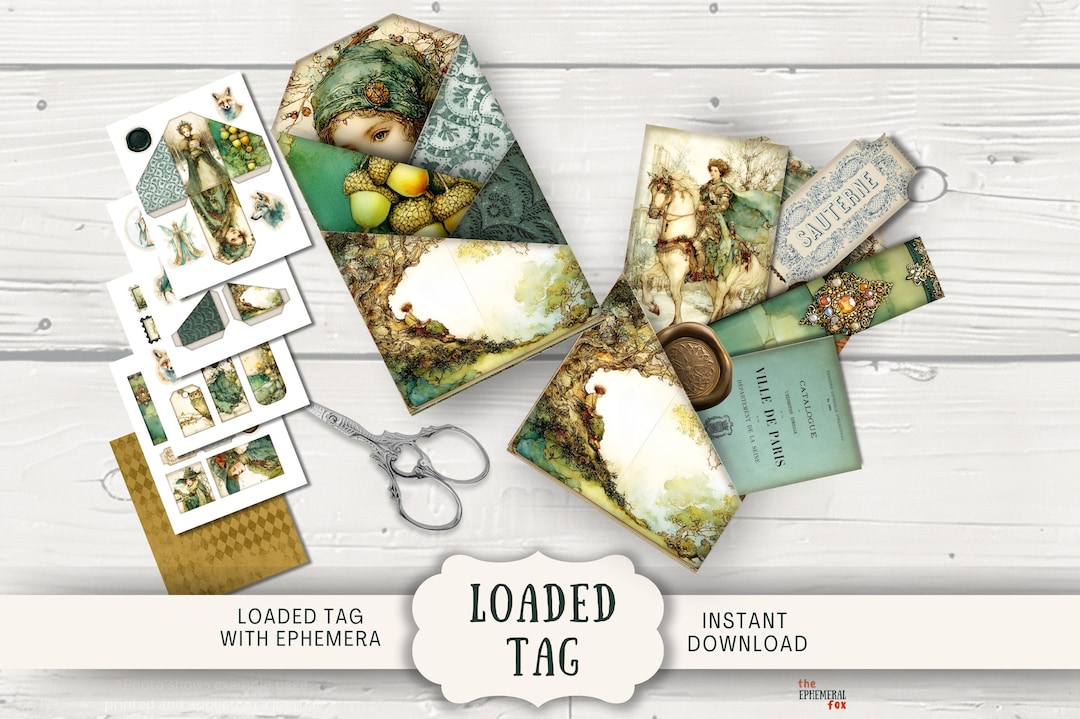 Loaded Tag Insert Midwinter Fairytale Loaded Tags Junk Journal Printable Loaded Pockets ...