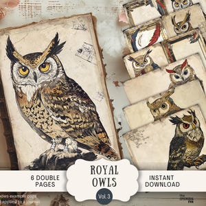 Pages du journal indésirable Royal lunatique, papiers de scrapbooking numérique Beige neutre imprimable mécanique steampunk victorien guerrier vintage OMS5