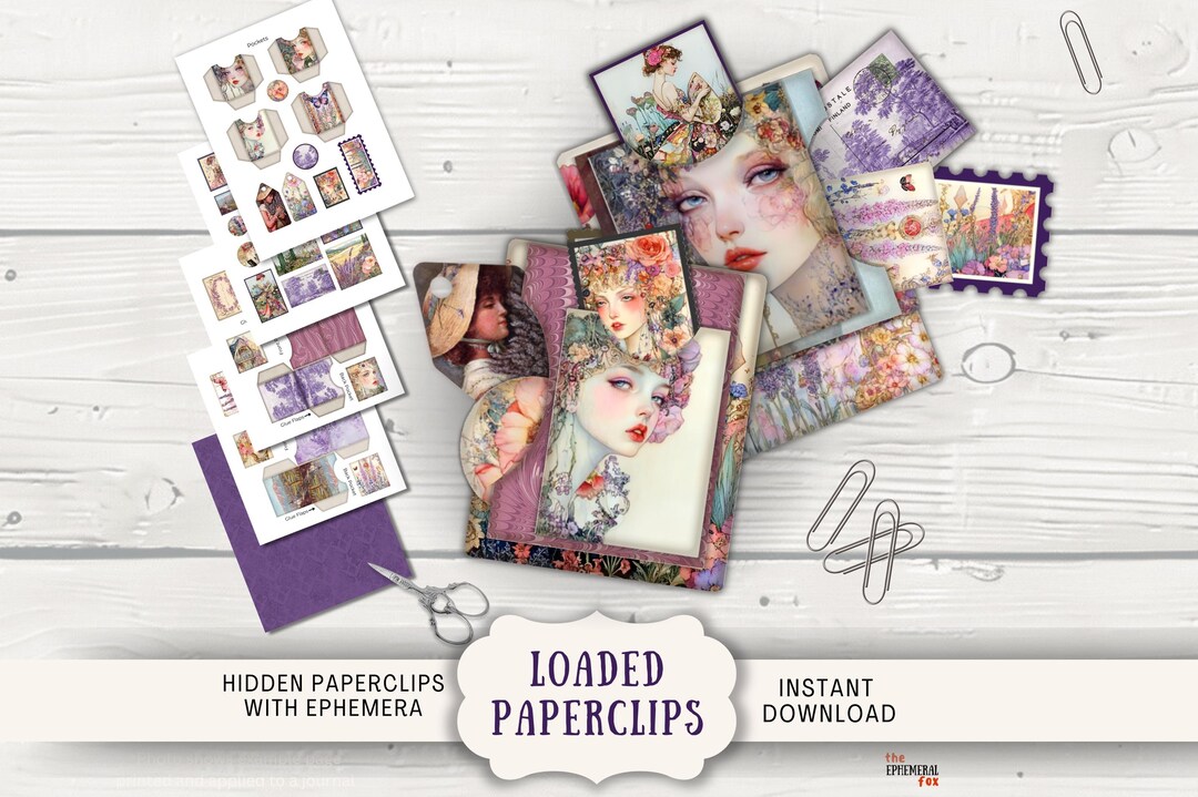 Hidden Paperclips Junk Journal Printable Loaded Paper Clips French