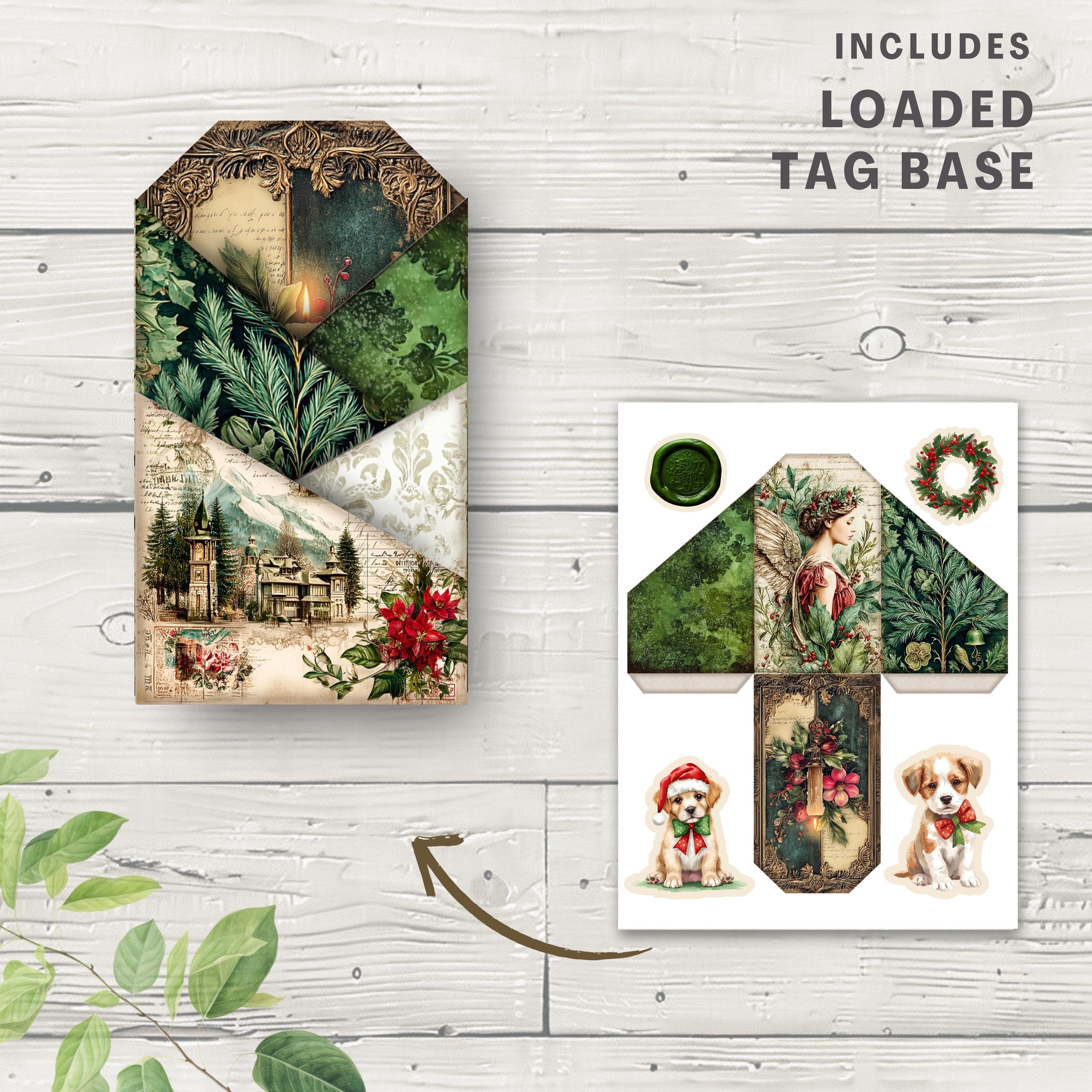 Christmas Letters Loaded Tags Junk Journal Printable Loaded Pockets ...