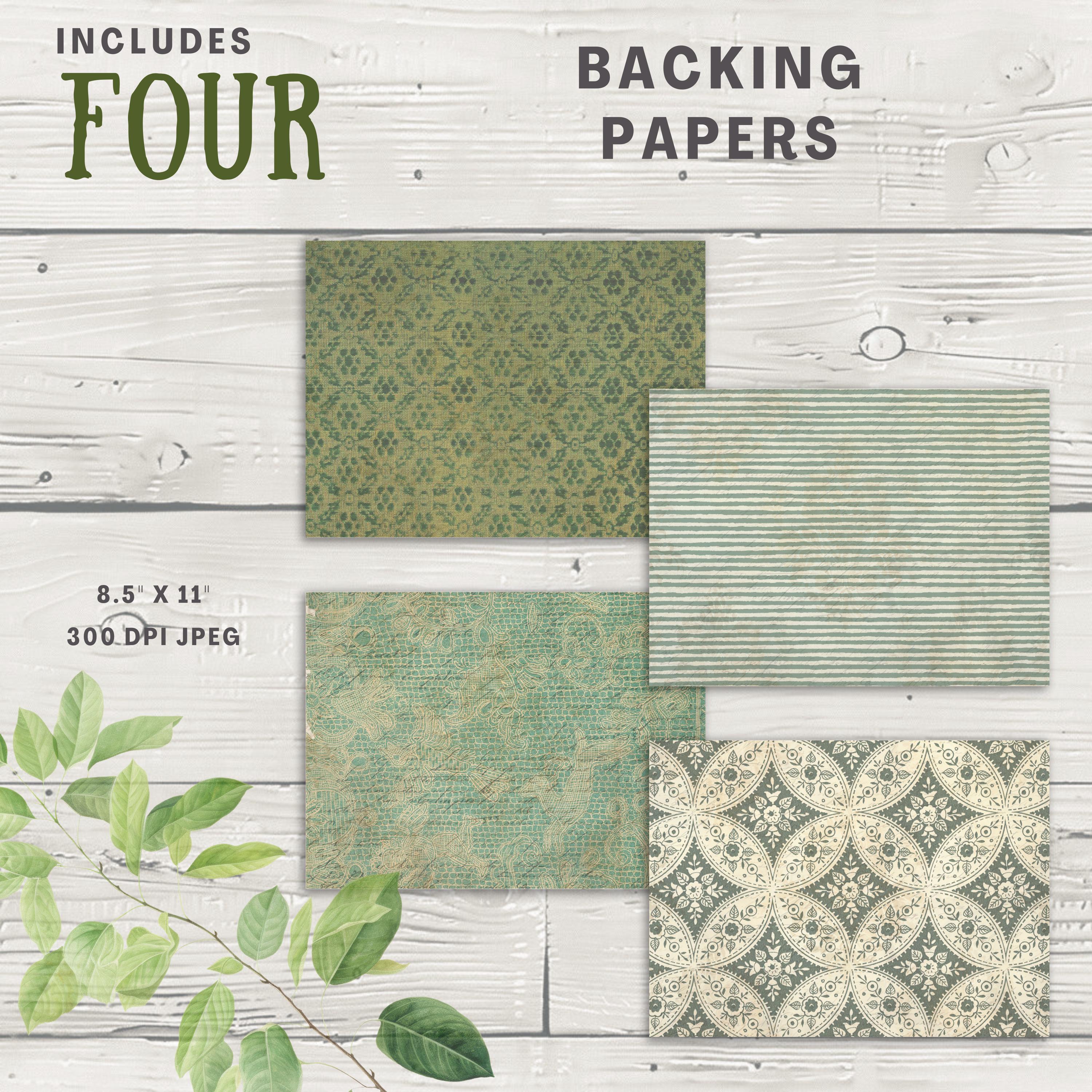 Sage Green & White Christmas Junk Journal Folio Kit, 16 Digital Mix and ...