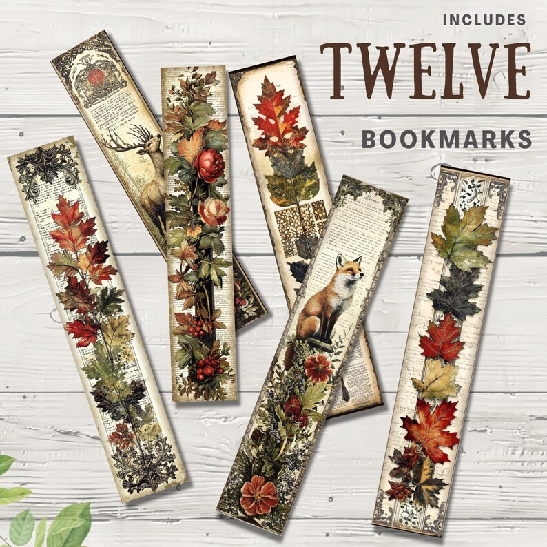 Medieval Autumn Printable Bookmarks, Junk Journal Digital Reader ...