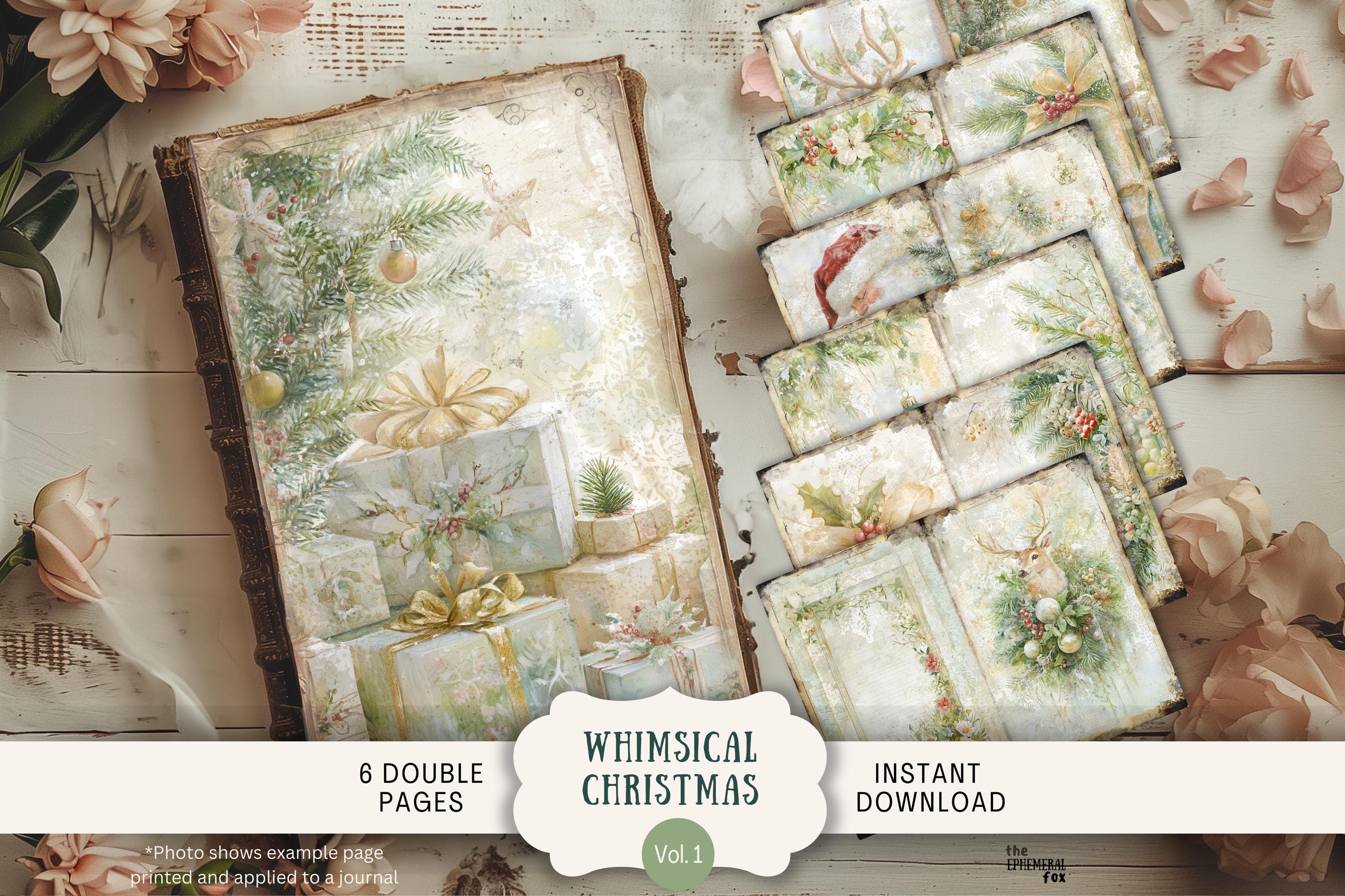 Sage Green Junk Journal Pages 6 Digital Scrapbook Papers 11 X 8.5" Art ...