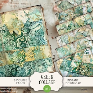 Collage en papier vert pour journal indésirable