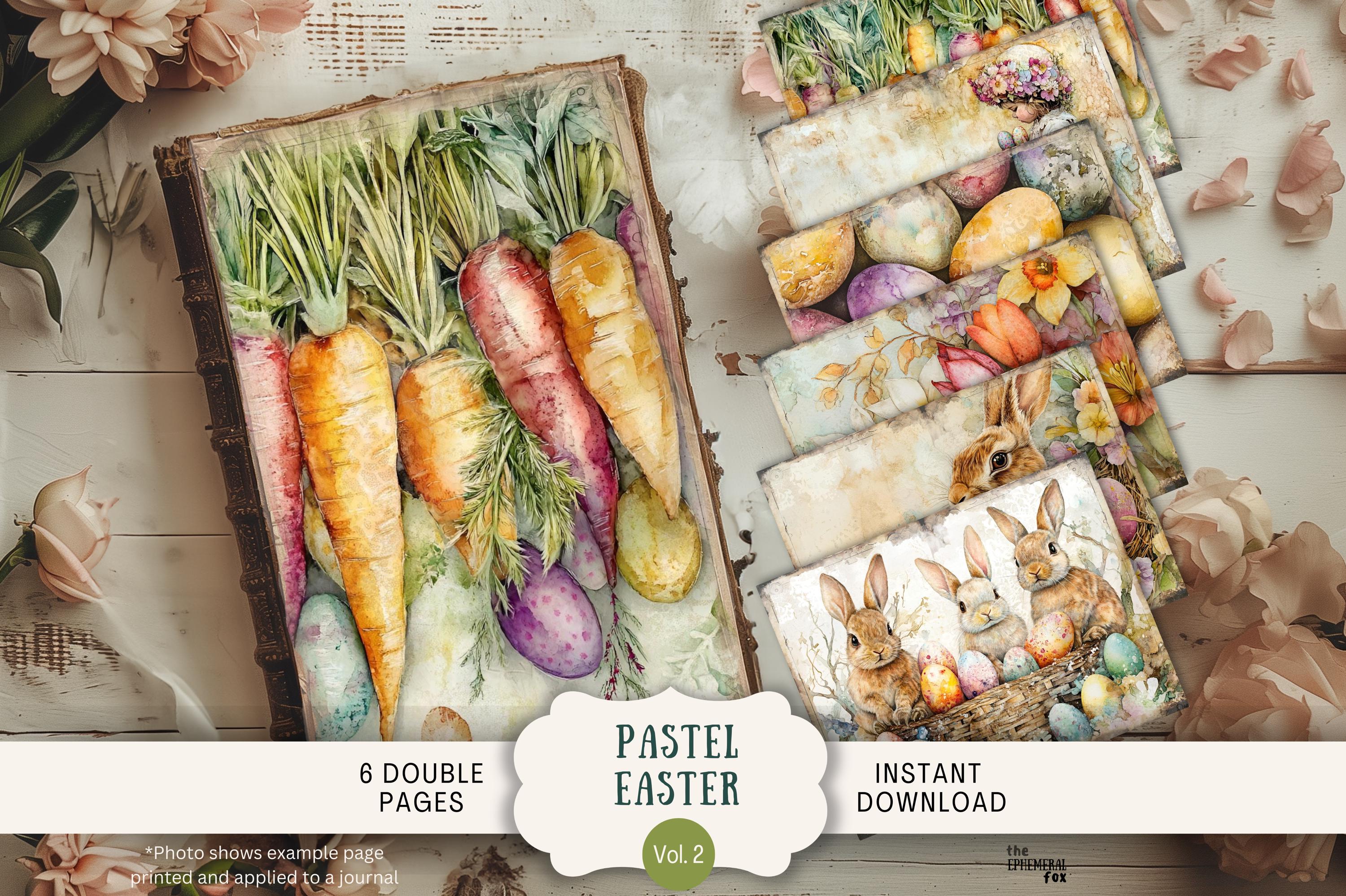Rainbow Pastel Spring Junk Journal Pages 6 Digital Scrapbook Papers ...