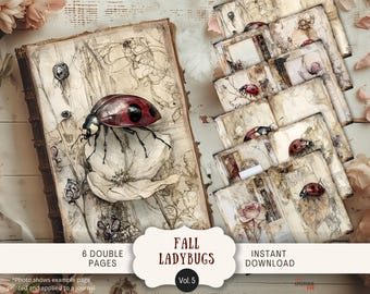 秋のてんとう虫ジャンクジャーナルページ6デジタルスクラップブック