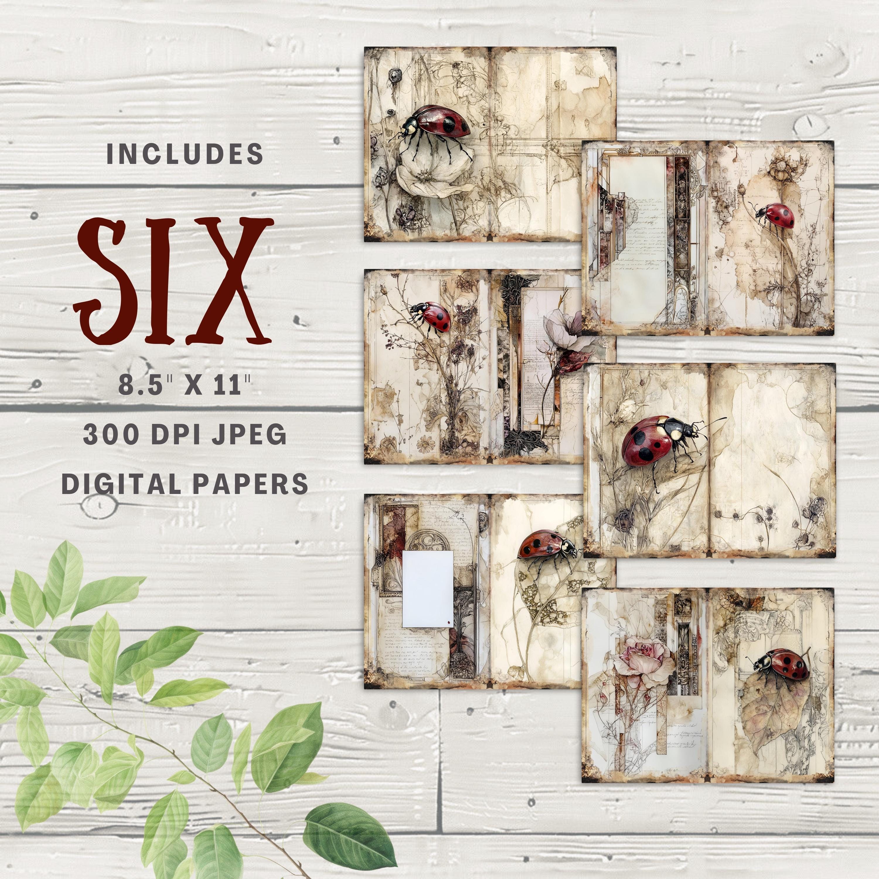 秋のてんとう虫ジャンクジャーナルページ6デジタルスクラップブック