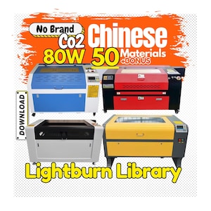 LightBurn Library for Chinese 80W CO2 Laser – 50+ Optimized Material Settings + BONUS. Instant digital download for precise engraving and cutting. Designed for hobbyists and professionals using laser machines!