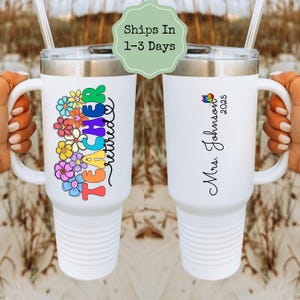 Personalized Teacher Retirement Gift, 40 oz Tumbler, Gift for Retired Teacher, Custom Name Tumbler Cup, Personal Retirement Gift, 40oz mug