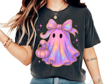 Retro Halloween Neon Ghost PNG: Spooky Coquette Sublimation Design (Digital Download