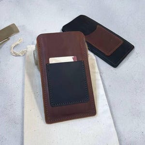 メンズ用スリムレザーiPhoneケース、ストラップ付きウォレット、カードホルダー、妻からの父の日ギフト、旅行や普段使いに最適なクロスボディオーガナイザー