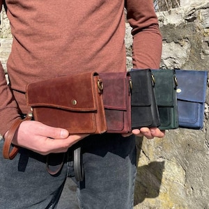 Bolso de mano de cuero personalizado para hombre, bolso de muñeca para hombre, billetera de cuero, organizador de billetera de muñeca, regalo especial para el esposo en el Día del Padre
