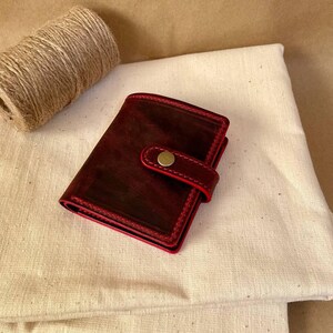 Cartera de cuero para mujer Crazy Horse Leather, regalo para esposa, novia, mamá, regalo personalizado de 3 años de aniversario, regalo de cumpleaños para ella