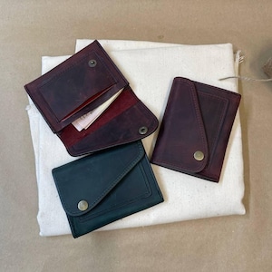 Carteira de couro personalizada, carteira de bolso frontal, bolsa de moedas feita à mão, porta-cartões personalizado, presente de aniversário para esposa, presente de dia dos namorados para marido