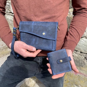 Personalisierte Leder Brieftasche und Handtasche Geschenkset, Herren Accessoires mit Monogramm, benutzerdefinierte Job-Werbeaktion oder Mitarbeiter-Geschenk