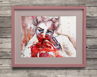 Giclée Daenerys Targaryen Creepy Beautiful Gifts Wall Decor Watercolor Painting Print Collectible Game Thrones Fan Art Fashion Illustration