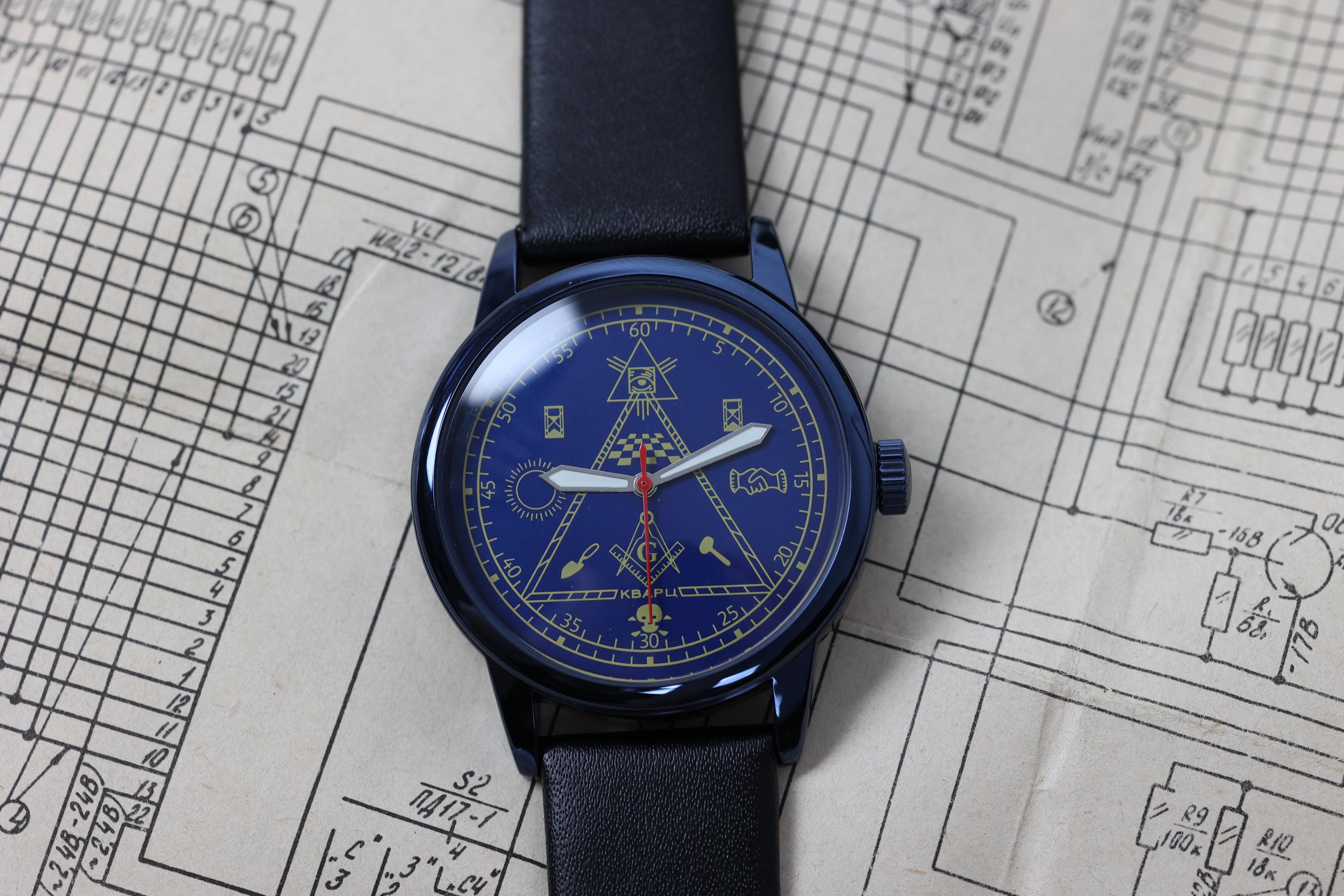 フリーメイソン腕時計ヴィンテージ ヴィンテージ フリーメイソン腕時計：40 mm クォーツ フリーメイソン