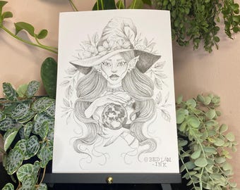 Witch illustration  A4