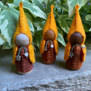 Monarch and Daisy Peg Doll Gnome, Waldorf