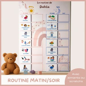 Routine enfant matin/soir - Liste de tâches à cocher en autonomie