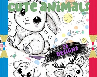 Malbuch "26 Süße Tiere zum Ausmalen" Descargar PDF
