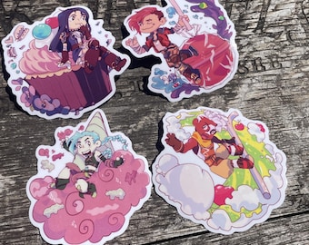 Arcane Dessert Stickers ||  3” clear - 5&quot; Sand Glitter || Jayce, Viktor, Mel, Ekko, Jinx, Caitlyn, Vi STICKERS