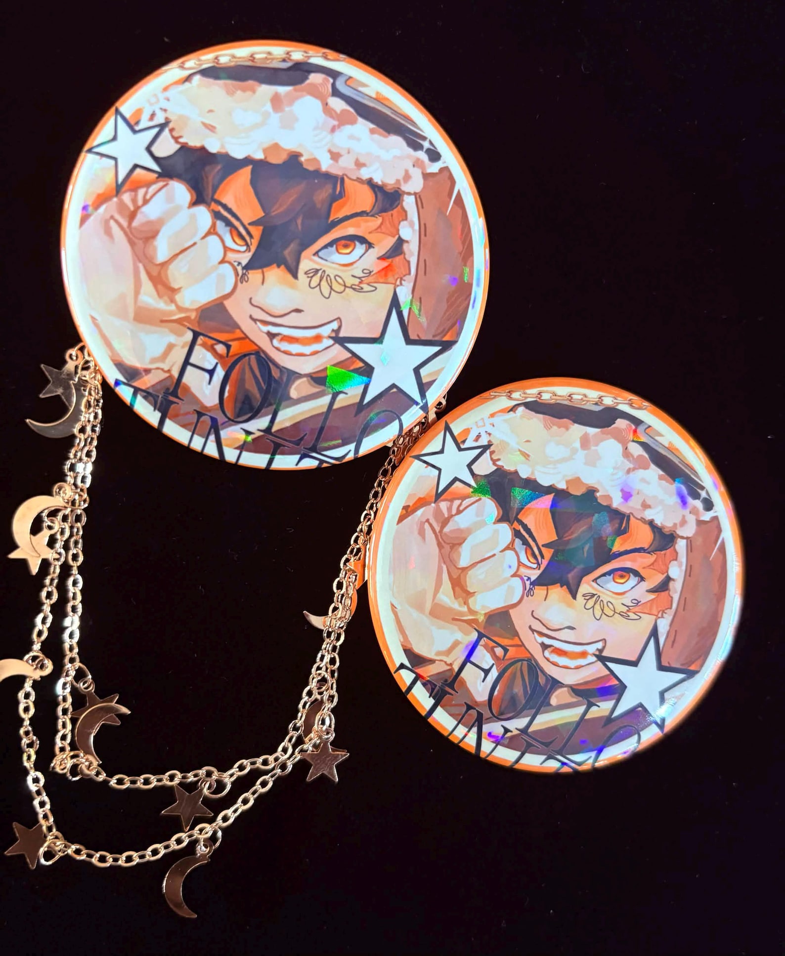 Gachiakuta Holographic Chain Button [gris, Follo, Rudo, Fu, Tomme] - Etsy