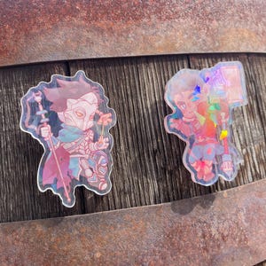 League of Legends Machine Herald Viktor & Jayce Giopara Holographic Acrylic Pins