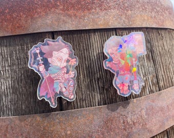 League of Legends Machine Herald Viktor & Jayce Giopara Holographic Acrylic Pins