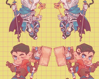 League of Legends Machine Herald Viktor & Jayce Giopara Acrylic Holographic Keychain