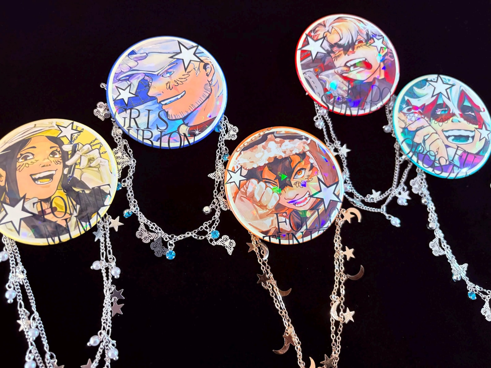 Gachiakuta Holographic Chain Button [gris, Follo, Rudo, Fu, Tomme] - Etsy