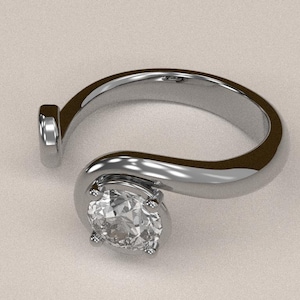 Organic Curved Ring – Sterling Silver or Gold Tone Finish – Minimalist Handmade Jewelry