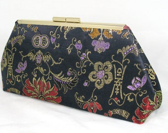 Brocade clutch - Chinoiserie - Framed Clutch - Purse - Bag - Holiday