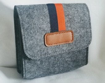 Charger Bag, Protective Laptop Charger Bag,  Digital Storage Bag,Cable Organizer, Accessory Bag, Gray Felt, Pouch