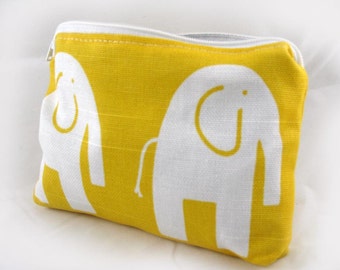 Ele Yellow Zipper Pouch