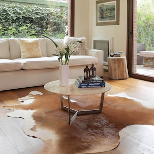 Large Genuine Cowhide Rug (5x7 Ft), Argentine Leather Area Rug