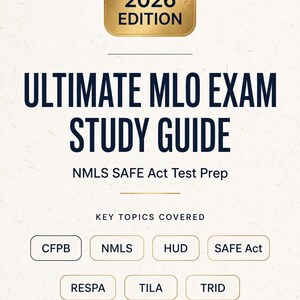 2026 MLO Exam Study Guide: NMLS SAFE Act Test Prep (Digital Download)