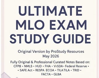 Guía de estudio para el examen MLO 2026: Preparación para el examen NMLS SAFE Act (Descarga digital)